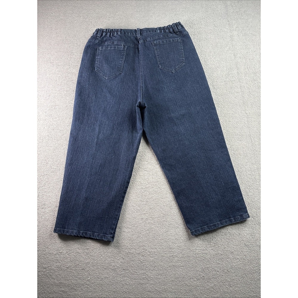 Karen Scott Women's Size 12 Straight Dark Wash‎ Mid Rise Cropped Capris - Picture 8 of 11